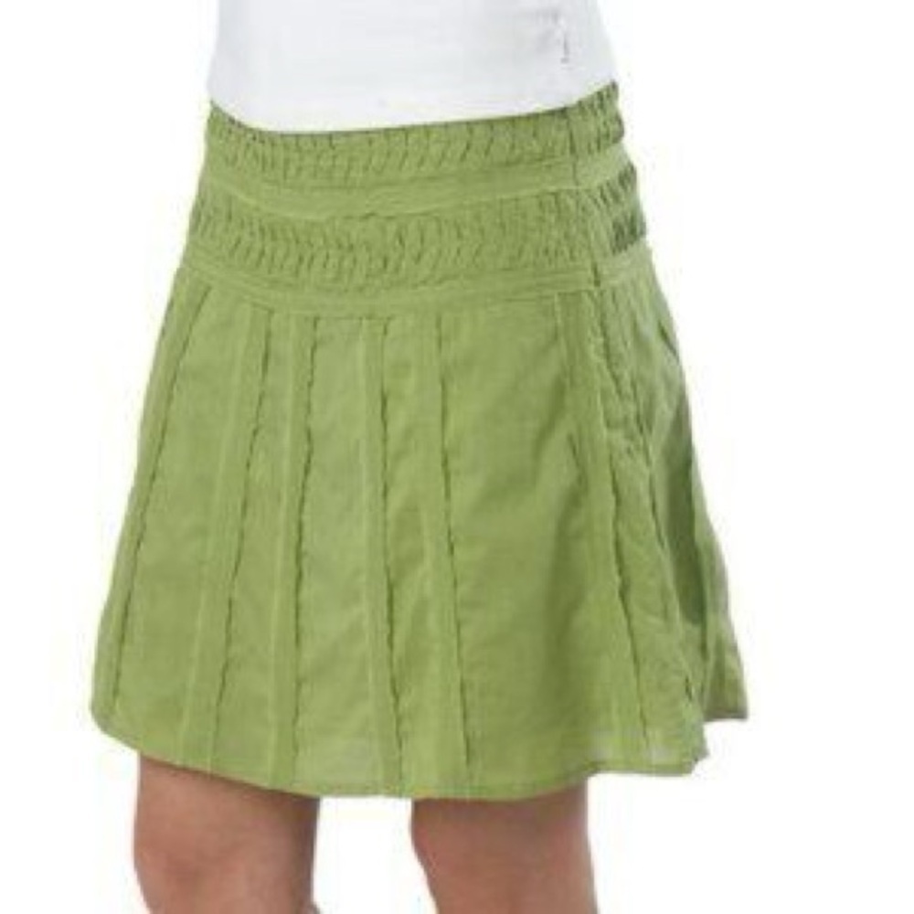 Prana Erin Cotton A Line Lime Green 100% Cotton Skirt
